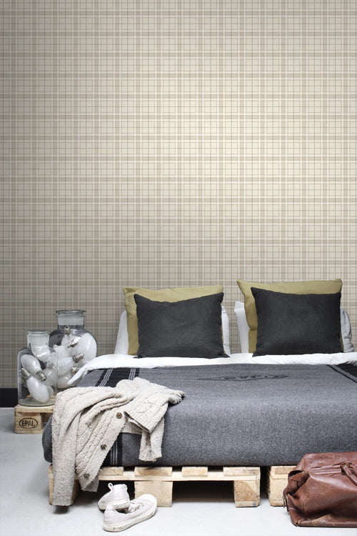 ESTAhome behang ruiten beige - 53 cm x 10.05 m - 137722