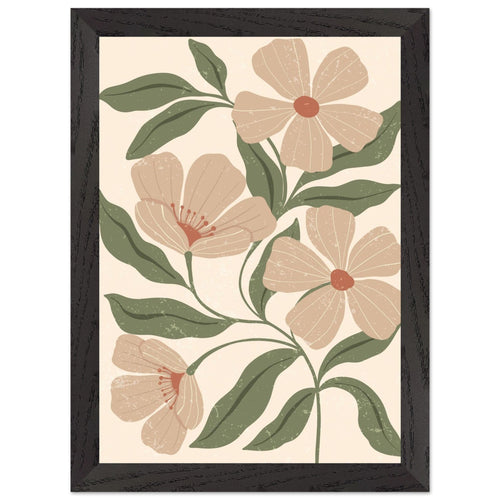 Artfulprints Poster met Lijst Boho – Dusty florals   - A4 21x29.7 cm - Groen