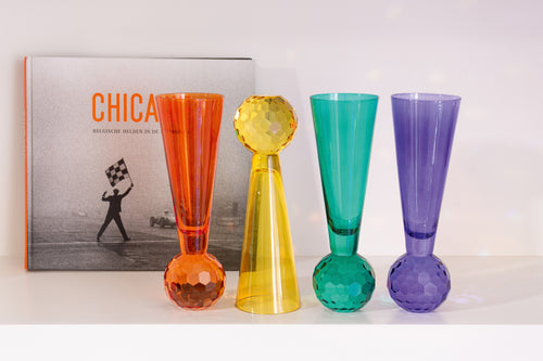 J-Line champagneglas - glas - mix - 3 stuks