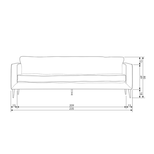 vtwonen 3-zits bank Crew - Suede - Donker Grijs - 80x235x90 - vtwonen shop