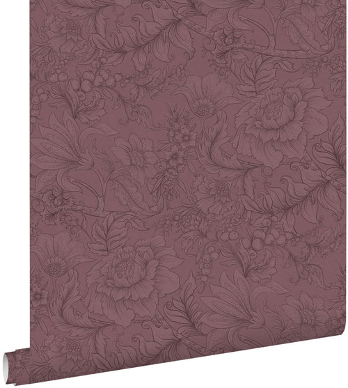 ESTAhome behang bloemmotief mauve paars - 0.53 x 10.05 m - 131856
