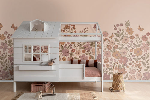 ESTAhome fotobehang bloemetjes terracotta roze - 2.5 x 2.79 m - 159582
