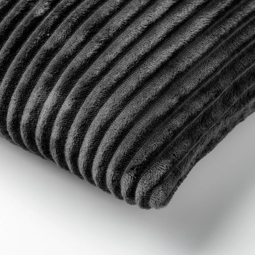 MART - sierkussen 45x45 cm - zacht ribfluweel - corduroy - Charcoal Gray - antraciet