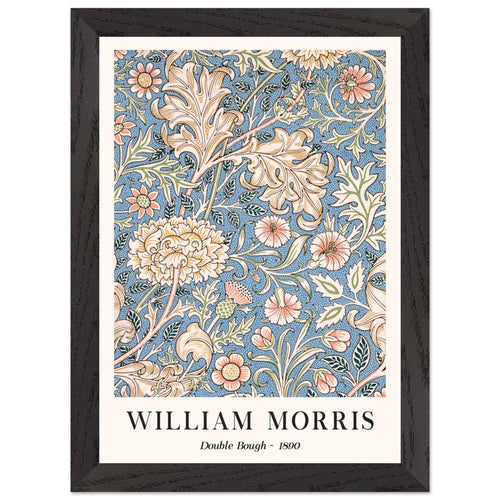 Artfulprints Poster met Lijst William Morris - Double bough 1890   - A4 21x29.7 cm - Blauw