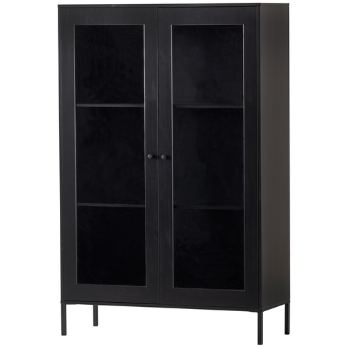 WOOOD vitrinekast Xam - Genen - Zwart - 155x100x40 - vtwonen shop