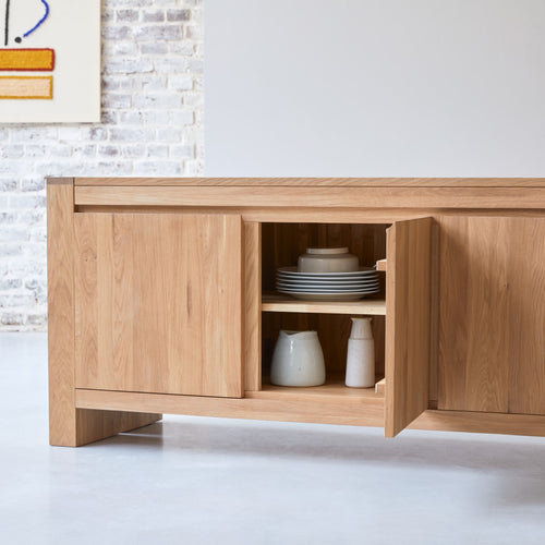 Tikamoon Massief eikenhouten buffet 210 cm - Naturel - vtwonen shop