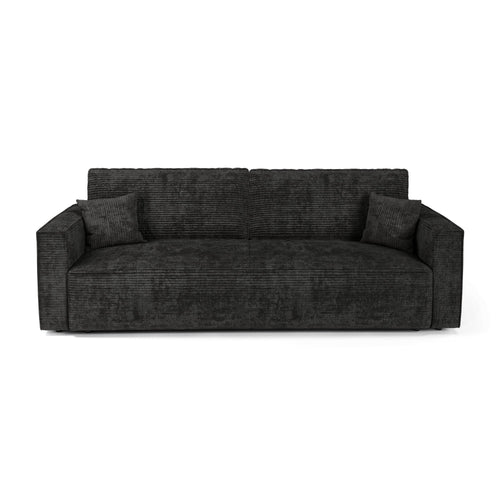 Premium Interiors - Slaapbank met opbergruimte  - corduroy zwart 254cm