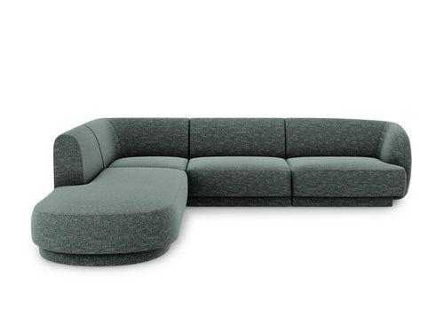 Micadoni - Linker hoekbank "Miley" 6 zitplaatsen, chenille, olie - 248x255x70cm