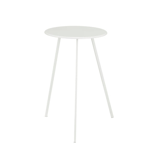 Mica Decorations Seatle Bijzettafel Buiten - H58 x Ø38 cm - Metaal - Wit
