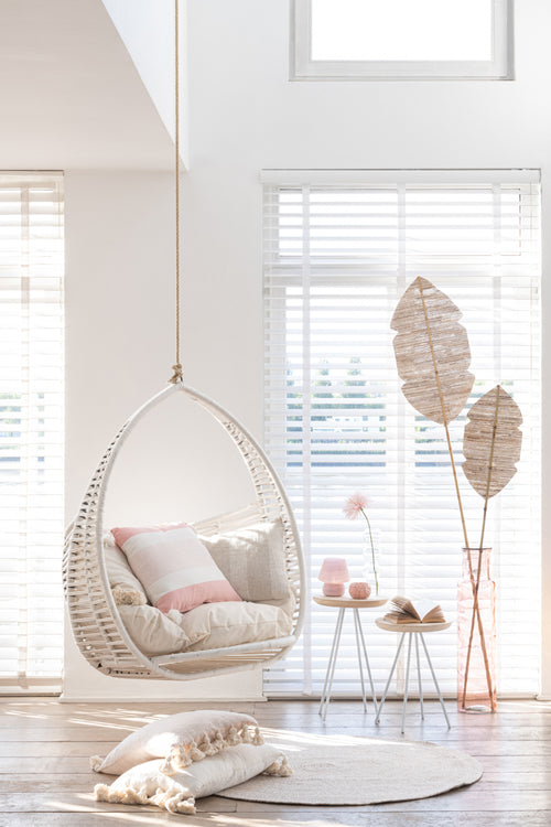 J-Line kussen Mik - katoen - wit/roze - vtwonen shop