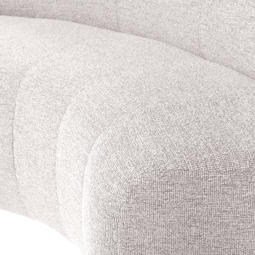 WOOOD eetbank halfronde hoek rug Mojo Base - Bouclé - Ecru - 83x152x76