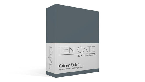 Ten Cate topper hoeslaken - 100% katoensatijn - 140x200 -  donkerblauw