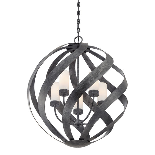 Elstead Quoizel Blacksmith Bolvormige Plafondlamp Oud Zwart, IP44