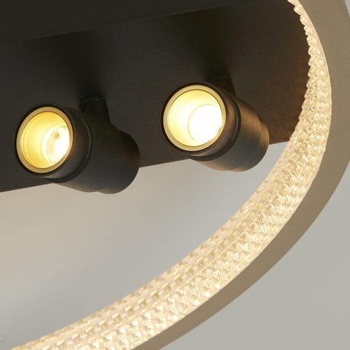 Searchlight plafondlamp Grace - 3 lichts - 50  x 13   cm - zwart goud