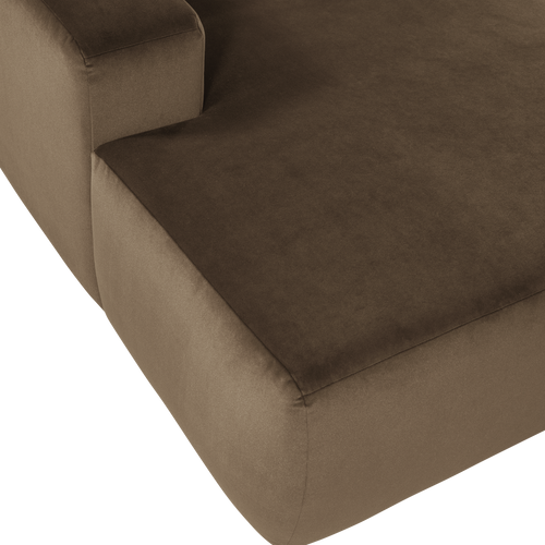 WOOOD chaise longue bank links Mojo Base - Velvet - Taupe - 74x112x162