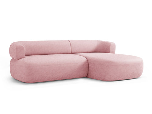 Micadoni rechter hoekbank Jenny 5-zits, chenille roze - 145x225x73cm