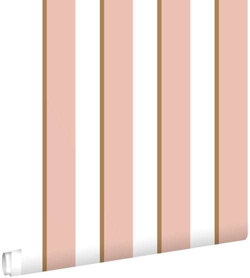 ESTAhome behang strepen roze en wit - 50 x 900 cm - 131911
