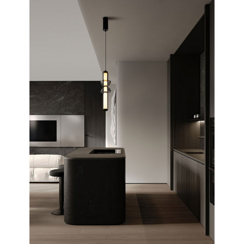 Nova Luce ULON Slanke hanglamp voor aan het plafond, rookgrijs, matzwart, Triac dimbare LED, 15W, 825lm, 3000K