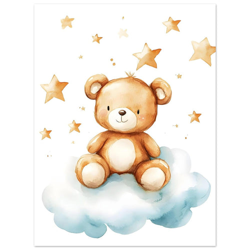Artfulprints  Knuffelbeer in de sterren   poster 30x40 cm - vtwonen shop