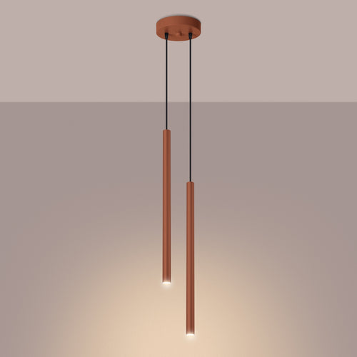 Sollux Lighting Hanglamp PASTELO 2 rood oker - 15x15x104cm