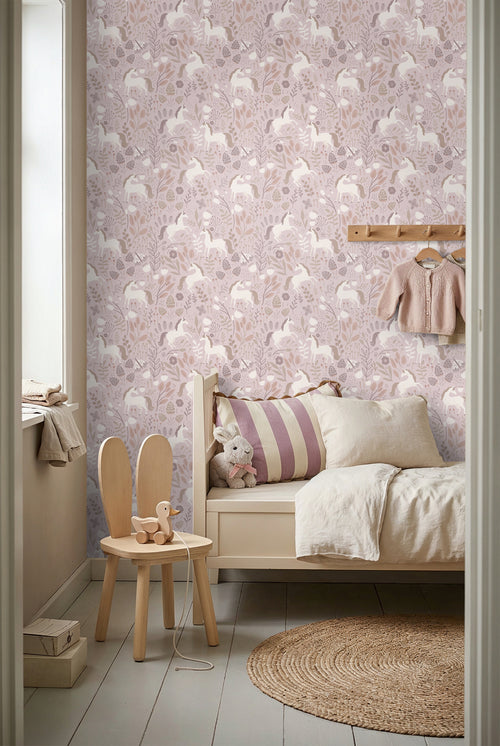 ESTAhome behang unicorns mauve paars - 53 cm x 10.05 m - 131232