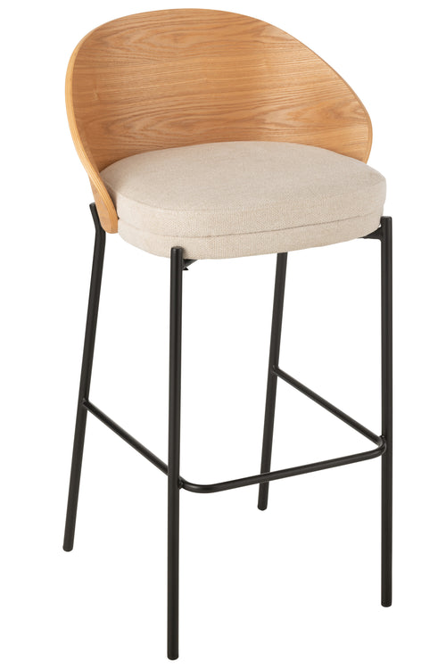 J-Line barstoel Lone - multiplex/metaal - naturel/beige