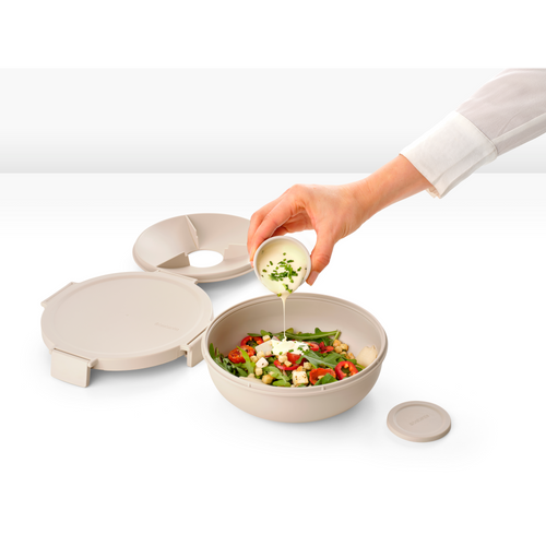 Brabantia Make & Take Salade Lunchbox, 1,3 liter, kunststof - Soft Beige