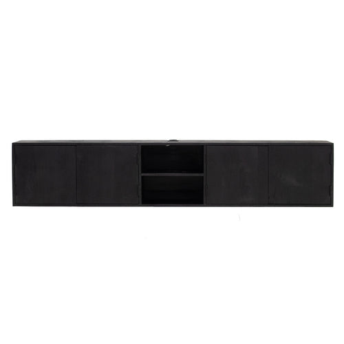 Giga Meubel Tv-meubel Zen - Zwart Mangohout - 200x30x40cm - vtwonen shop