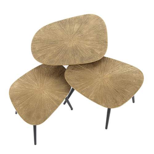 Giga Meubel Salontafel Ray Metal - Brons Metaal - Set van 3