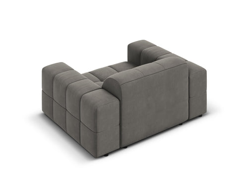 Cosmopolitan Design Fauteuil Chicago flueel lichtgrijs - 102x132x78cm