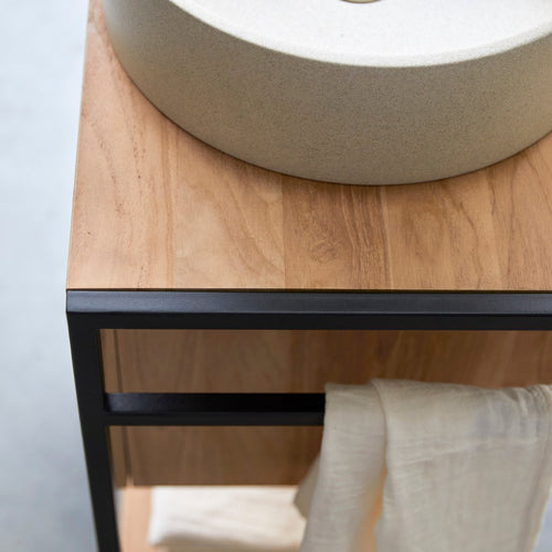 Tikamoon Badmeubel van massief teakhout en metaal 60 cm - Naturel - vtwonen shop