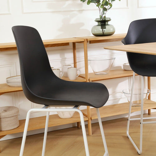 Nolon Nino-Pip Barkruk Zwart - Kunststof - Wit Onderstel - 65 cm - vtwonen shop