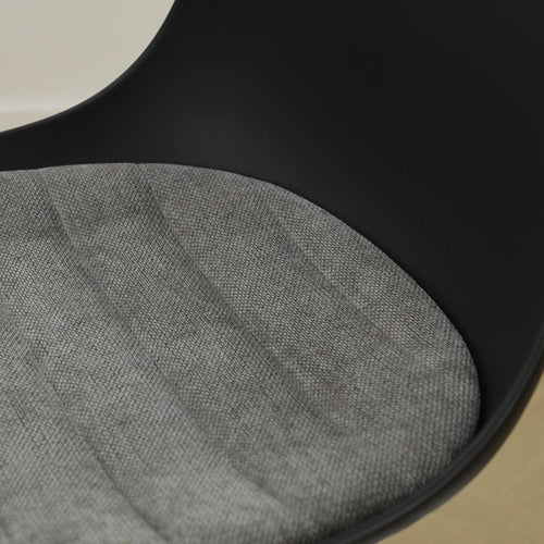 Nolon Nino-Liv barkruk zwart met zeegrijs zitkussen - wit onderstel - 75 cm - vtwonen shop