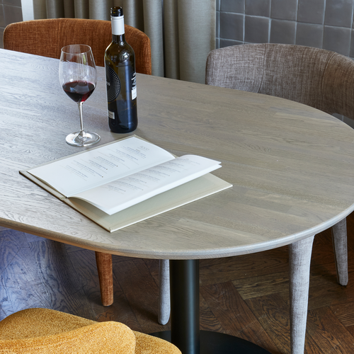 WOOOD eettafel ovaal vingerlas Tablo - Eiken - Pebble Grey - 220x90 - vtwonen shop