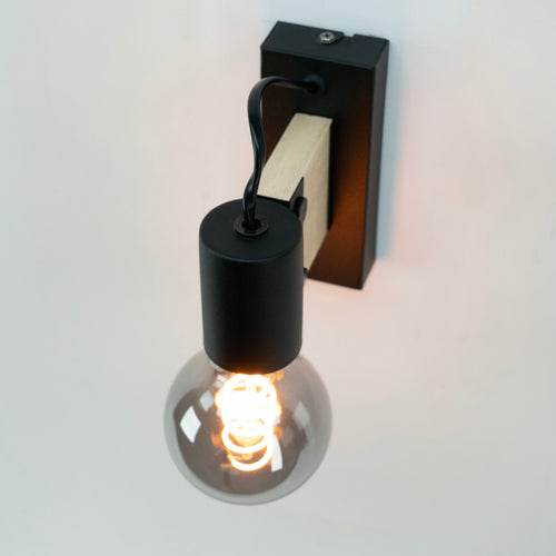 EGLO wandlamp Bailrigg - e27 - hout - zwart, bruin