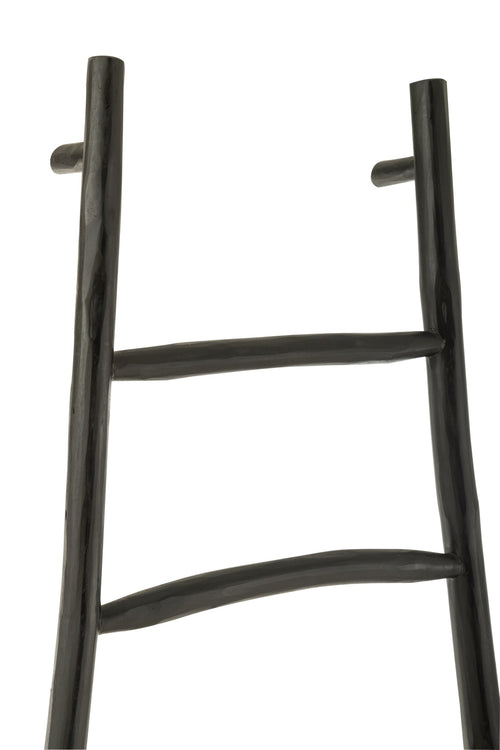 J-Line decoratie Ladder 6 Stappen Teak - hout - zwart