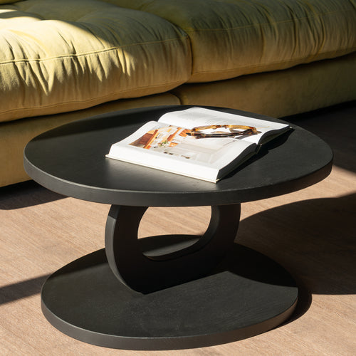 Spinder x Eva van de Ven - TONDA Salontafel - Massief Eikenhout - Mat Zwart