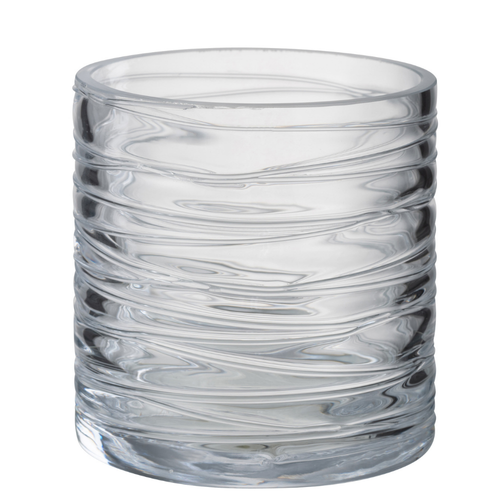 J-Line windlicht Strepen - glas - transparant - small - vtwonen shop