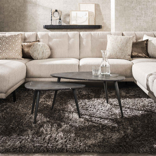 Giga Meubel Salontafel Pear Shaped - Keramieklook - Set van 2 - 80x44x40cm - vtwonen shop