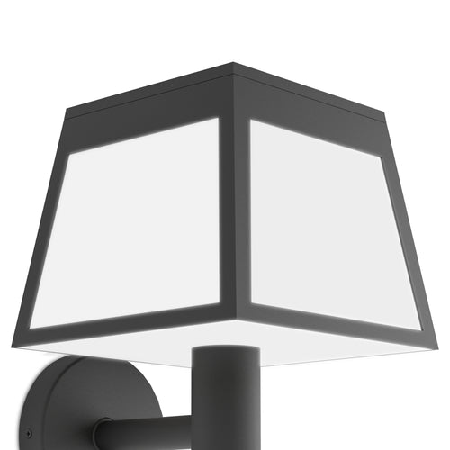 EGLO solar wandlamp buiten Altilia - led - 20 cm - zwart/wit