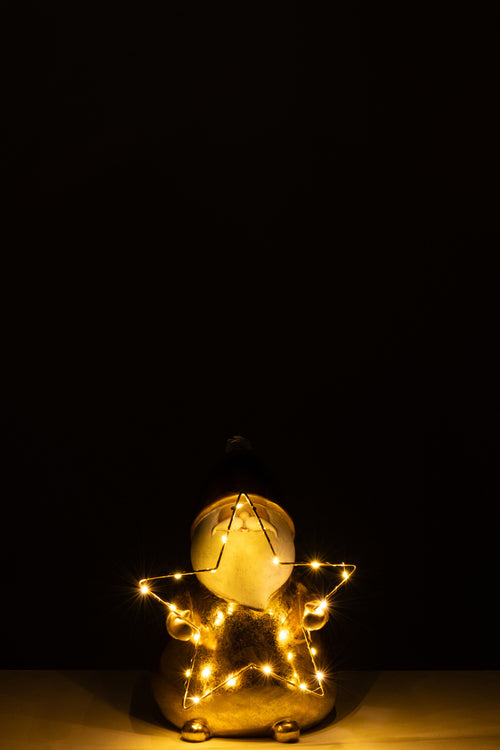 J-Line figuur Kerstman Bril - polyresin - goud - small - vtwonen shop