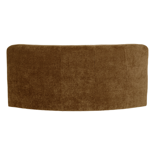 WOOOD eetbank halfronde hoek rugleuning Mojo Base - Rib - H.geel - 83x152x76
