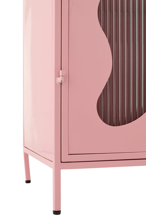 J-Line kast Golf - ijzer/glas - lichtroze