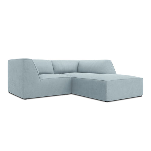 Cosmopolitan Design - Modulaire hoekbank rechts Siena 3-zits, ribfluwelen lichtblauw - 180x186x69cm
