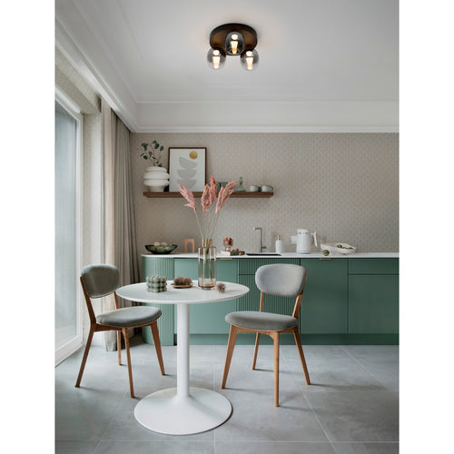 Nova Luce KITA Plafondlamp Shade Cluster, rookgrijs, zandzwart, Triac dimbare LED, 16W, 1469lm, 3000K