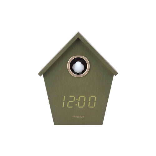Karlsson wekker Riqueza Cuckoo - groen - 6.8x13x15.3cm - Vaderdag - Vaderdagcadeau - Vaderdag cadeautje voor hem