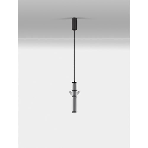 Nova Luce ULON Slanke hanglamp voor aan het plafond, rookgrijs, matzwart, Triac dimbare LED 13W 715lm 3000K