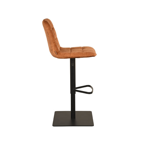 LABEL51 Barkruk Juul - Geel Velvet - Zithoogte 52–80cm