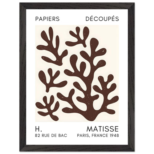 Artfulprints Poster met Lijst Matisse – Coral shadows brown   - 30x40 cm - Bruin