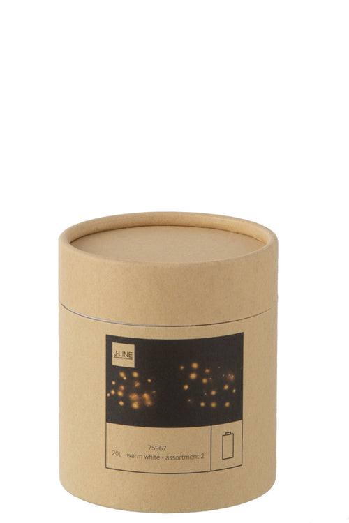 J-Line slinger Draad 20l - goud/zilver - warm wit - 2 stuks - LED lichtjes